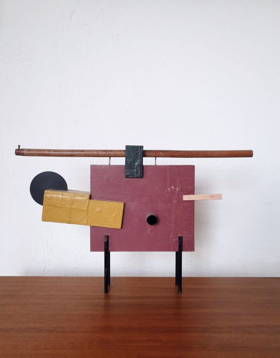 Sculpture titled "Scultura geometrica…" by Andrea Balzano, Original Artwork, Wood