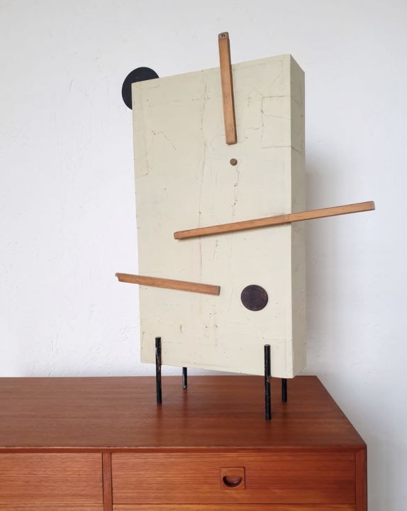 Sculpture titled "Scultura geometrica…" by Andrea Balzano, Original Artwork, Wood