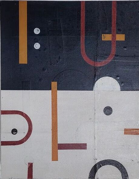 Pintura titulada "Composizione geomet…" por Andrea Balzano, Obra de arte original, Acrílico Montado en Bastidor de camilla d…