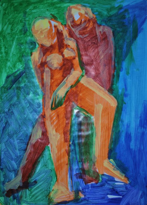 Malarstwo zatytułowany „danse” autorstwa Andy Berdy, Oryginalna praca, Akryl