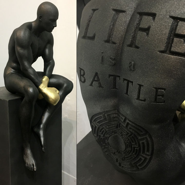 Γλυπτική με τίτλο "Life is a battle 9/…" από Andrea Giorgi, Αυθεντικά έργα τέχνης, Ρητίνη