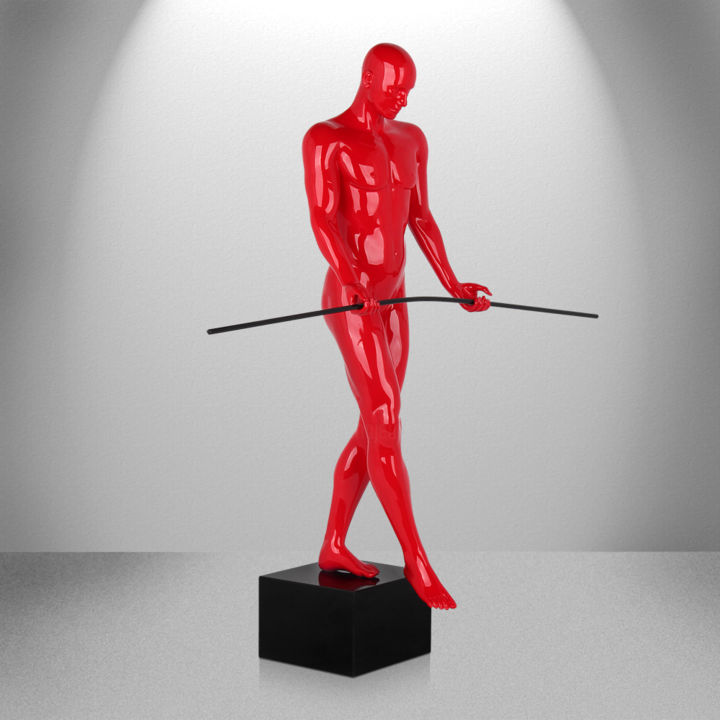 Escultura intitulada "Balance man (glossy…" por Andrea Giorgi, Obras de arte originais, Resina