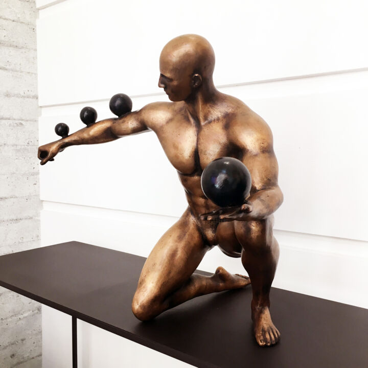 Sculpture intitulée "JUGGLER (bronze art…" par Andrea Giorgi, Œuvre d'art originale, Bronze