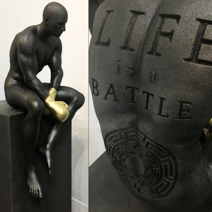 Scultura intitolato "LIFE IS A BATTLE 11…" da Andrea Giorgi, Opera d'arte originale, Resina