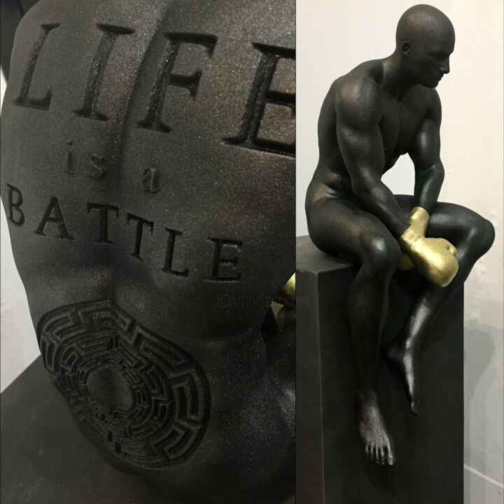 Sculpture titled "LIFE IS A BATTLE 15…" by Andrea Giorgi, Original Artwork, Resin