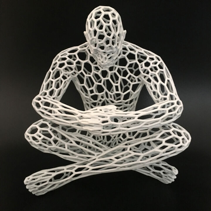 Sculpture titled "THINKER (white)" by Andrea Giorgi, Original Artwork, Plastic