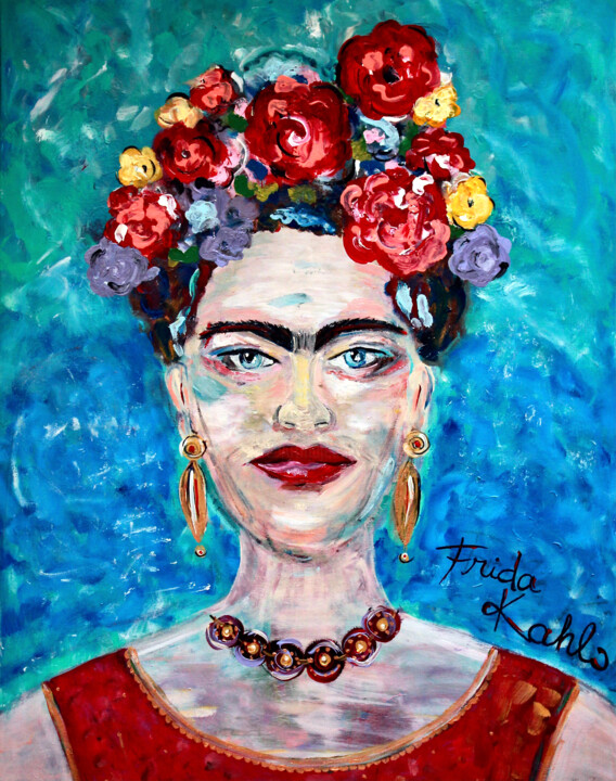 Painting titled "Frida Kahlo" by Andrea Gyoparos, Original Artwork, Acrylic