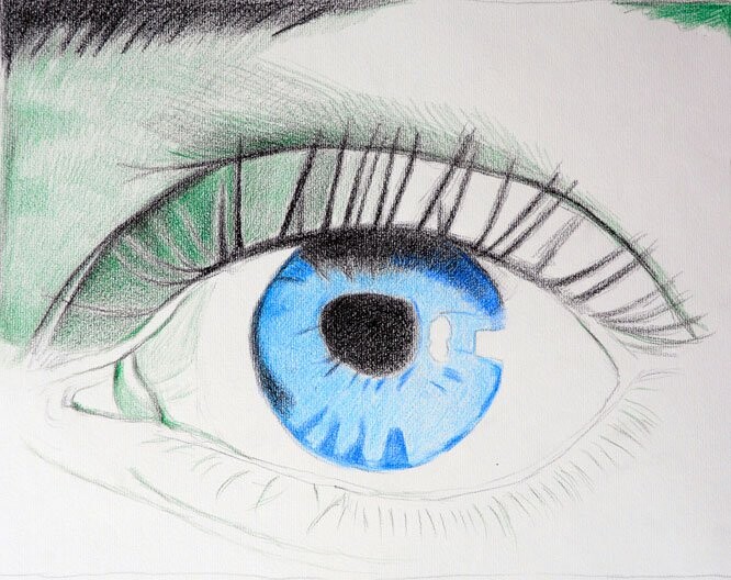 Dessin intitulée "occhi" par Andrea Lucchetta, Œuvre d'art originale, Crayon