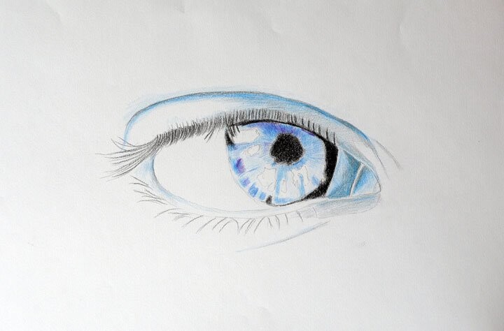 Drawing titled "occhi di Andrea Luc…" by Andrea Lucchetta, Original Artwork, Pencil