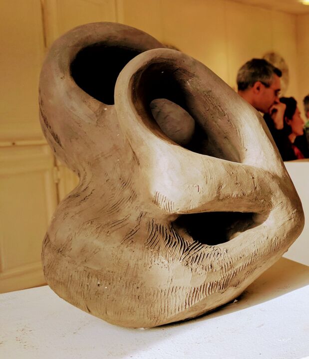 Sculpture titled "À deux !" by Andrea Luna (Lunarte), Original Artwork, Ceramics