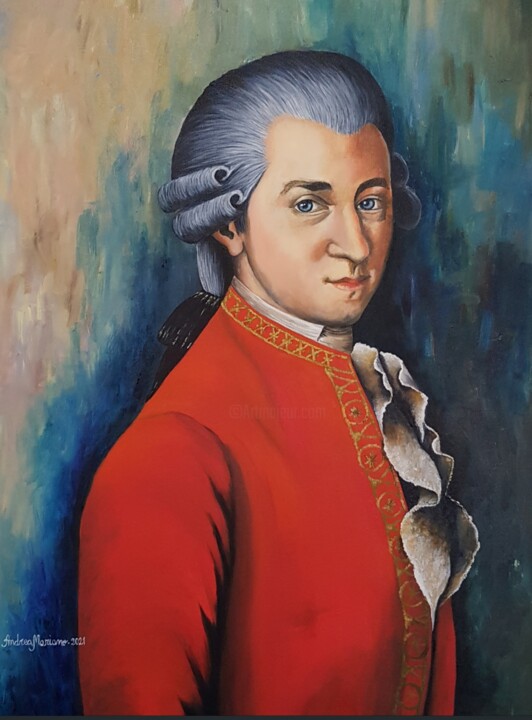 Malerei mit dem Titel "Mozart" von Andrea Mariano, Original-Kunstwerk, Acryl