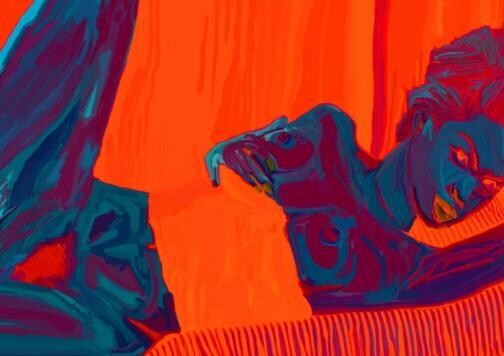Arte digital titulada "Orange 2" por Andrea Mora, Obra de arte original