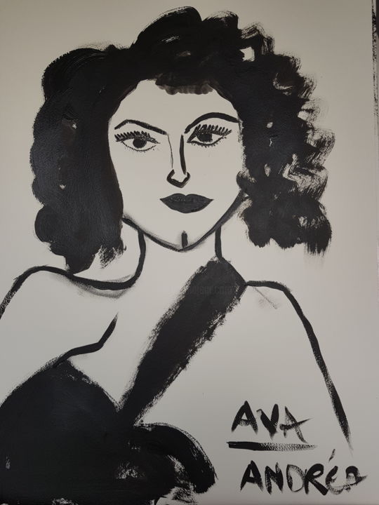 Peinture intitulée "Ava gardner" par Andréa Pardineille, Œuvre d'art originale