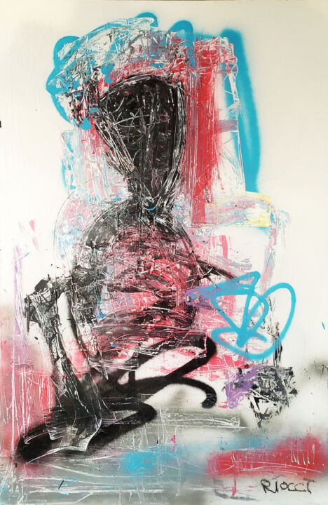 Pintura intitulada "Attimo di paura in…" por Andrea Riocci (Rio), Obras de arte originais, Tinta spray