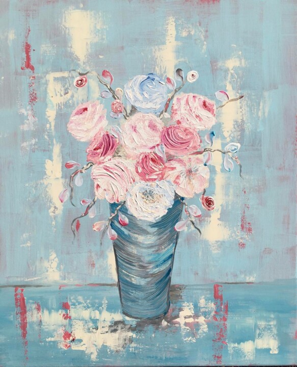 Malerei mit dem Titel "Blumenstrauß" von Andrea Schwarz, Original-Kunstwerk, Acryl