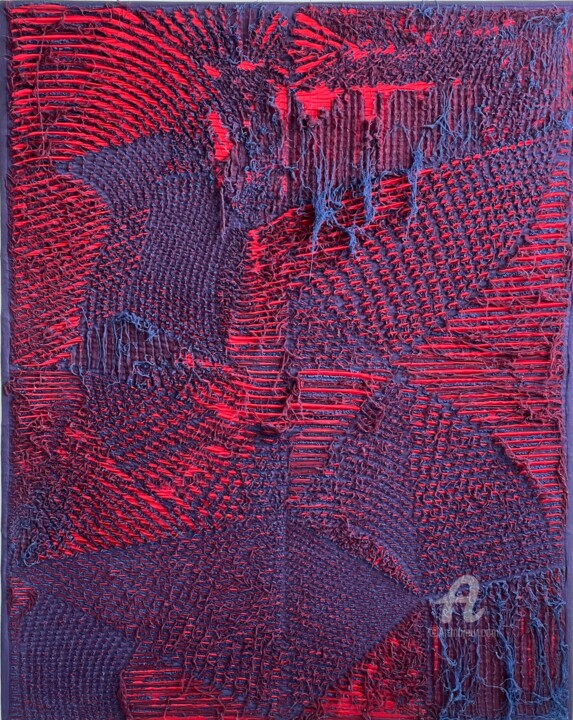 Textile Art με τίτλο "Consumo Vellutato" από Andrea Simone Peruzzo, Αυθεντικά έργα τέχνης, Υφαντικές ίνες Τοποθετήθηκε στο Ξ…