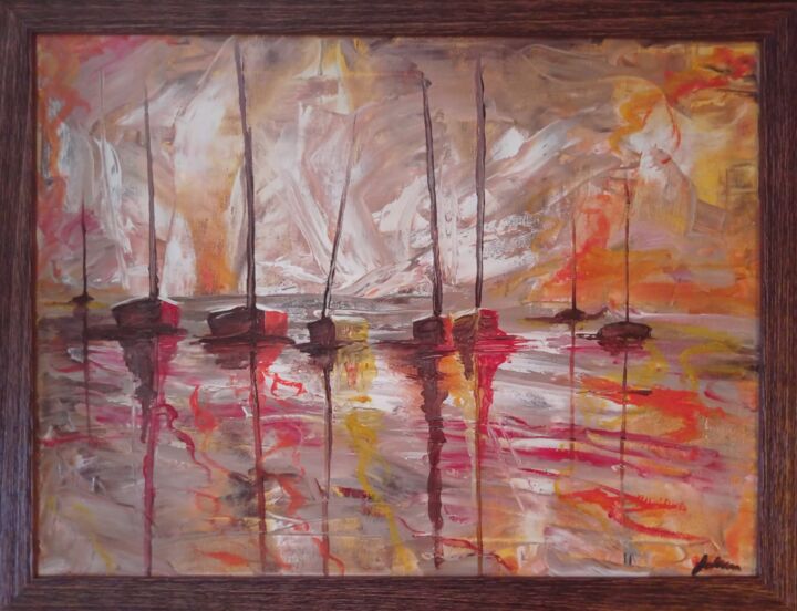 Painting titled "Sailing" by Andrea Stanic, Original Artwork, Oil
