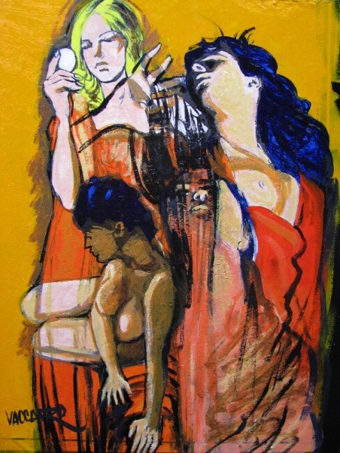 Pintura titulada "FEMMINILITA'" por Andrea Vaccaro, Obra de arte original