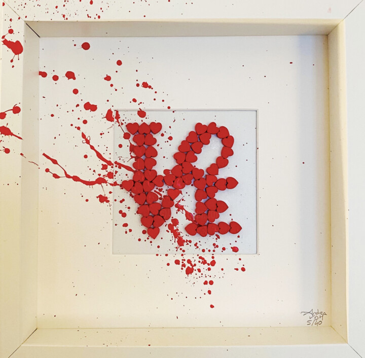 Peinture intitulée "Love My Stain" par Andrea Van Der Hoeven, Œuvre d'art originale, Bombe aérosol Monté sur Châssis en bois