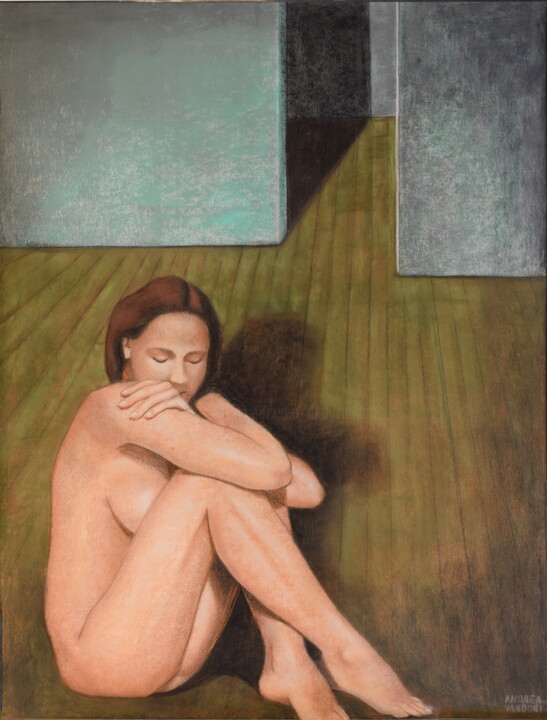Painting titled "TO EXIST 2" by Andrea Vandoni, Original Artwork, Pastel Mounted on Cardboard