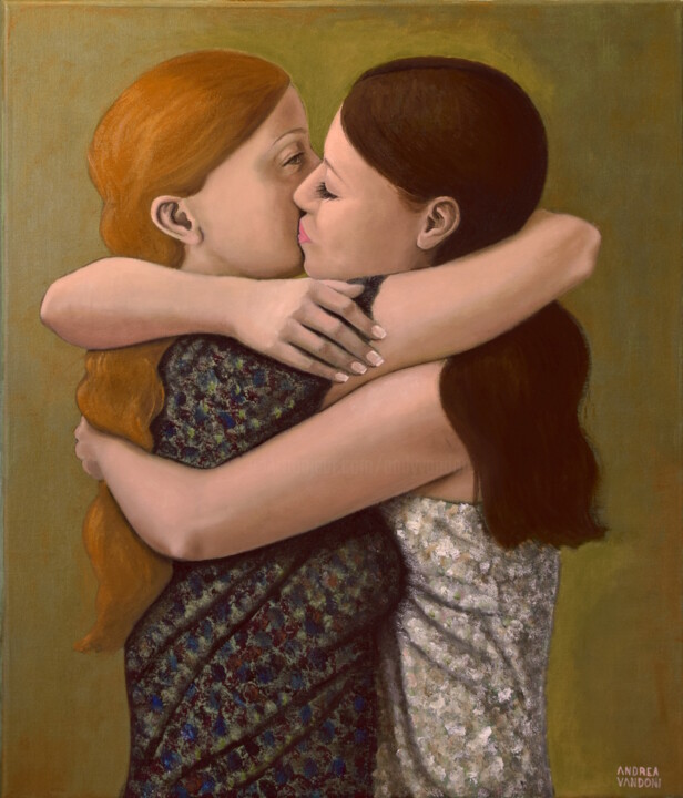 Painting titled "Things We Are Missi…" by Andrea Vandoni, Original Artwork, Oil Mounted on Wood Stretcher frame
