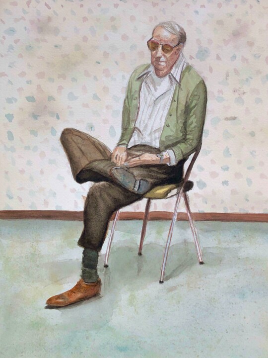 Pintura titulada "The old man 1976" por Andrea Caruso, Obra de arte original, Acuarela