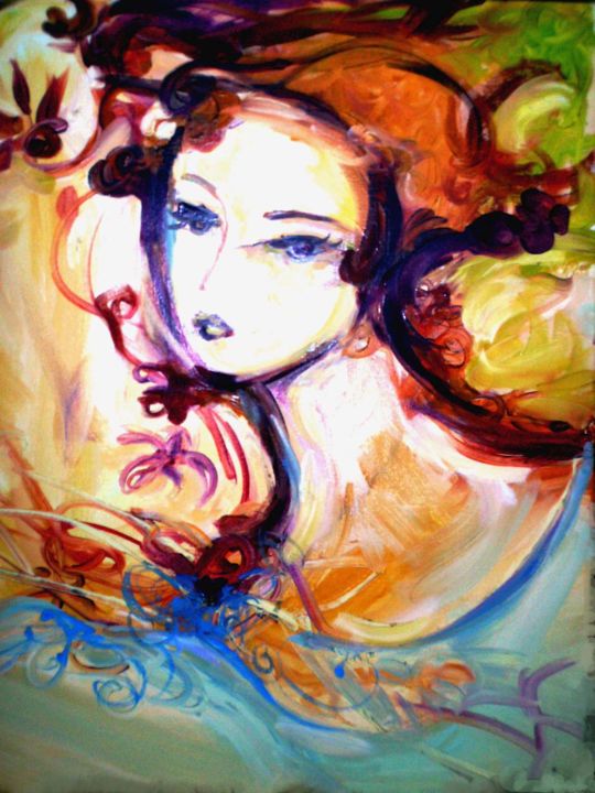 Pintura intitulada "ROSE HAT   - CHAPÉU…" por Andrea Pandolfi, Obras de arte originais, Óleo