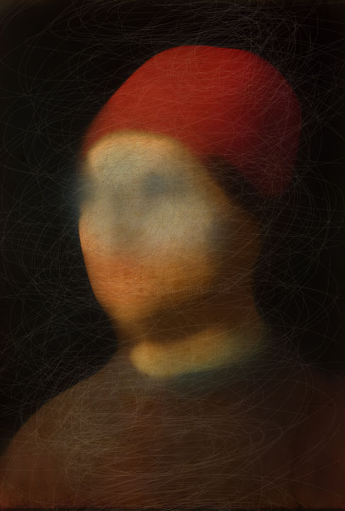 Цифровое искусство под названием "ritratto di un uomo" - Andrea Pisano, Подлинное произведение искусства, Цифровая живопись