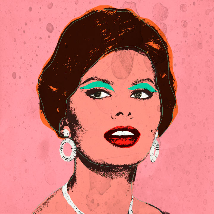 Arte digitale intitolato "Sophia Loren" da Andrea Pisano, Opera d'arte originale, Pittura digitale