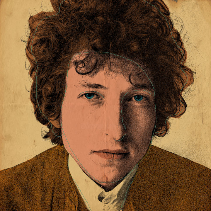 Digital Arts titled "Bob Dylan" by Andrea Pisano, Original Artwork, Digital Painting