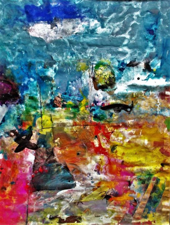 Картина под названием "It is raining and r…" - Ανδρέας Γιαννούτσος, Подлинное произведение искусства, Акрил