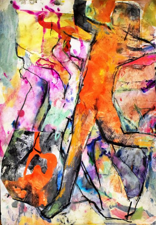 Картина под названием "dancing" - Ανδρέας Γιαννούτσος, Подлинное произведение искусства, Акрил