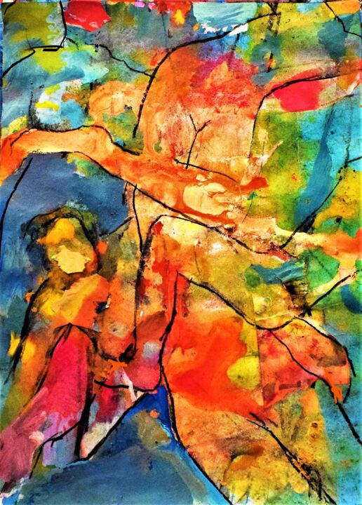 Painting titled "joint engagement" by Andreas Giannoutsos, Original Artwork, Acrylic