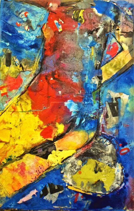 Painting titled "the handshake as an…" by Andreas Giannoutsos, Original Artwork, Acrylic