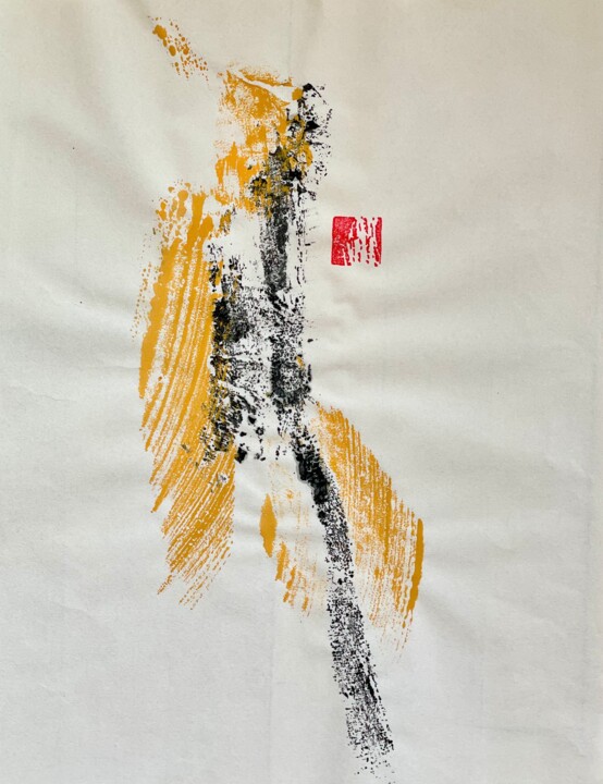 Printmaking titled "Zen auf Japanpapier…" by Andreas Ostermann, Original Artwork, Monotype