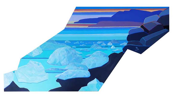 Peinture intitulée "Diamond Beach" par Andrea Shearing, Œuvre d'art originale, Acrylique