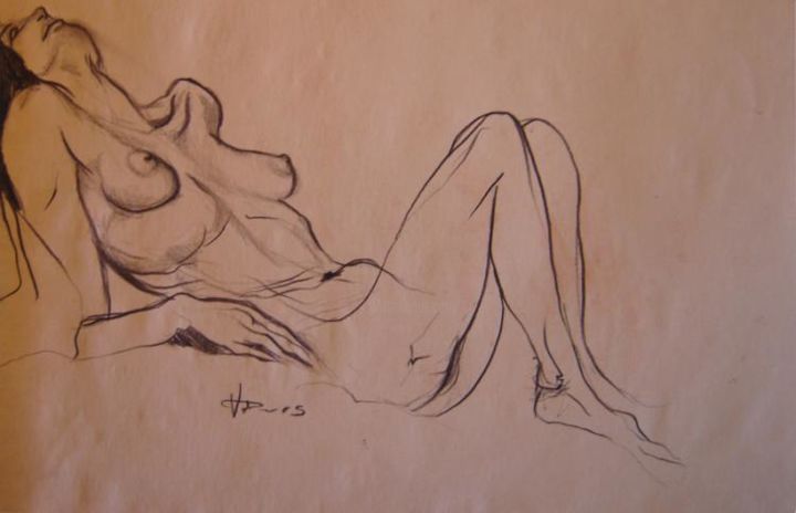 Disegno intitolato "nudo1" da Andrea Volterra, Opera d'arte originale