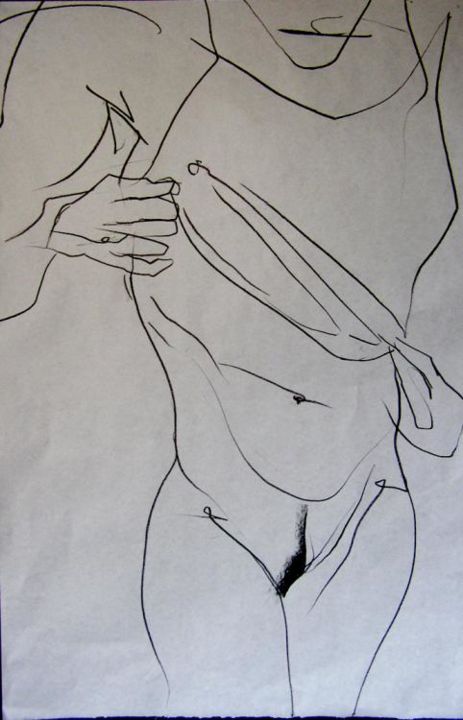 Disegno intitolato "nudo 8" da Andrea Volterra, Opera d'arte originale