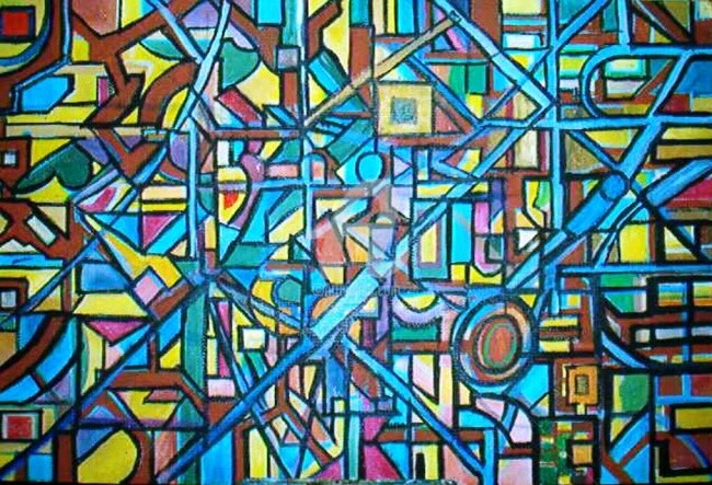 Painting titled "Abstracto" by André Da Luz (luxbridge), Original Artwork