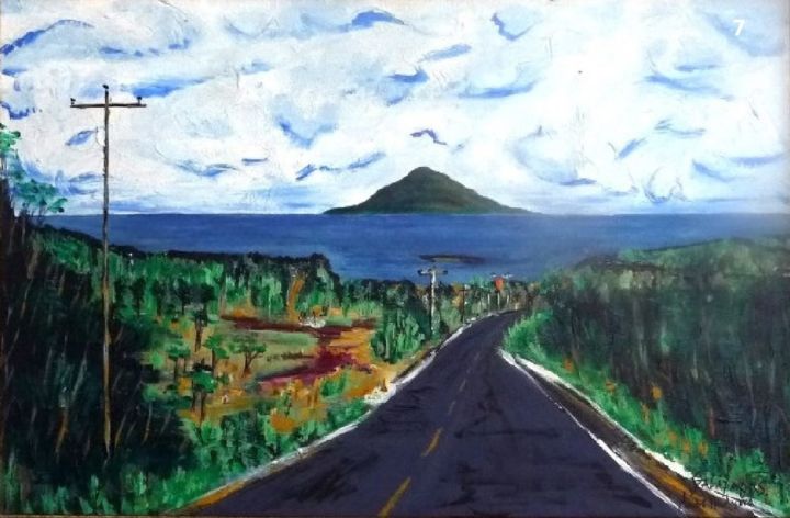 Pintura intitulada "Camino a Puerto Ayo…" por Andrè Degel, Obras de arte originais, Acrílico