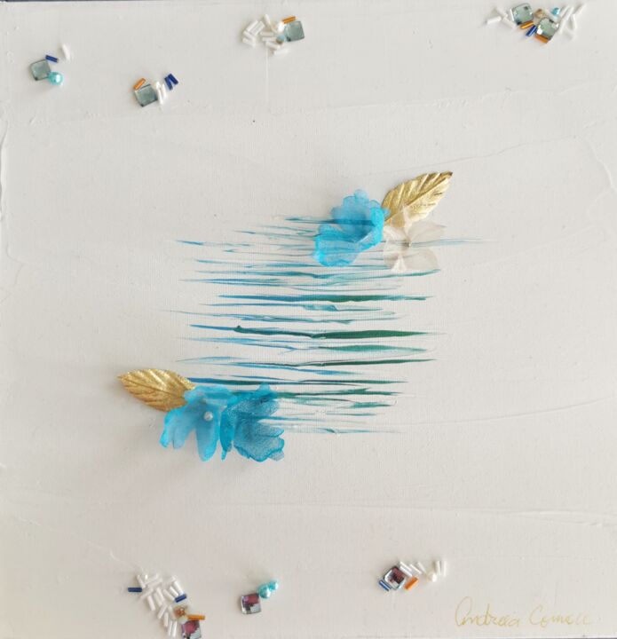 Art textile intitulée "Edelweiss" par Andreea Coman, Œuvre d'art originale, Broderie Monté sur Autre panneau rigide