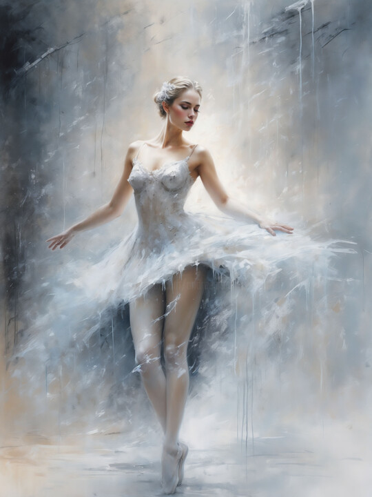 "Frost En Pointe: Ba…" başlıklı Dijital Sanat Andreea Dobos tarafından, Orijinal sanat, Dijital Resim Alüminyum üzerine mont…