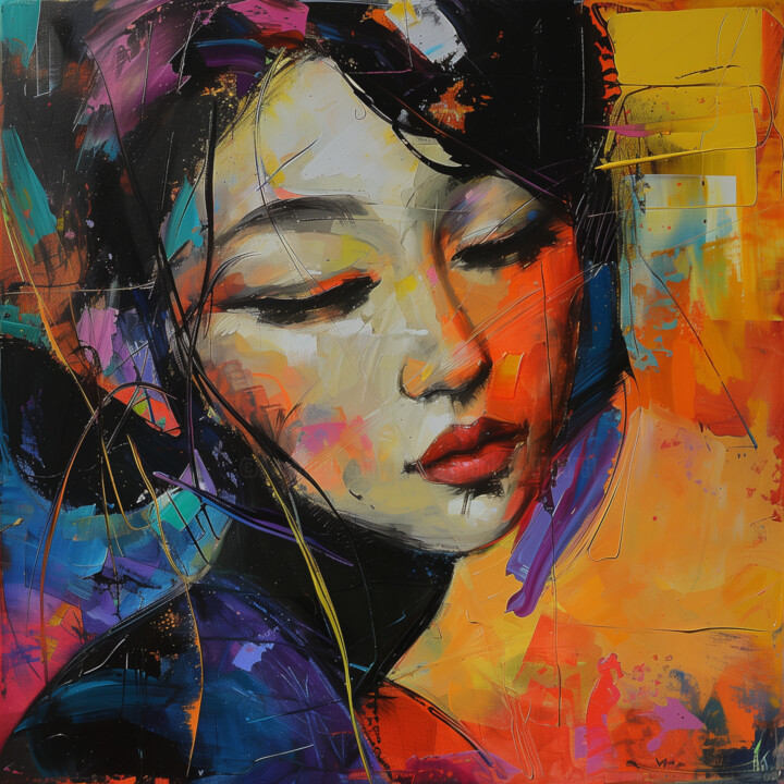 Arts numériques intitulée "Asian Charm" par Andreea Dobos, Œuvre d'art originale, Peinture numérique