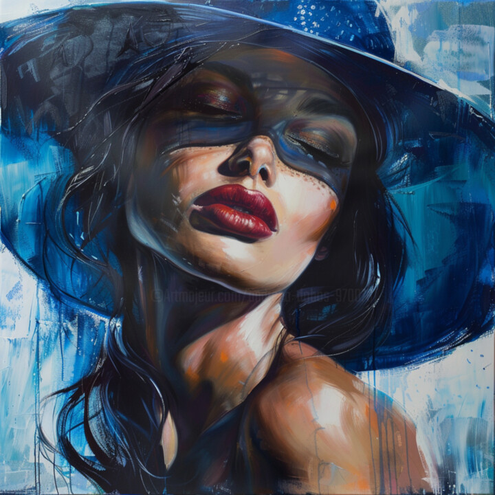 Цифровое искусство под названием "Crimson Lips" - Andreea Dobos, Подлинное произведение искусства, Цифровая живопись
