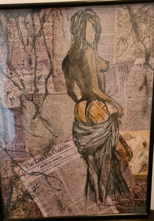 Pittura intitolato "Nud" da Andreea Georgiana, Opera d'arte originale, Acrilico Montato su Pannello di legno