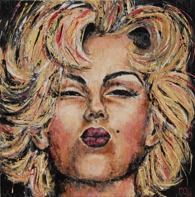 Peinture intitulée "A kiss from Marilyn" par Roy, Œuvre d'art originale