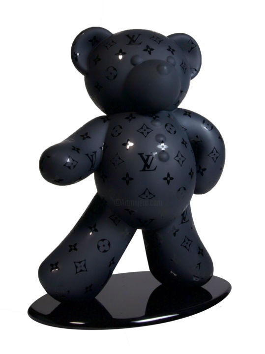 Sculpture intitulée "Ours Pop Art Louis…" par Harouna Andre Guillabert Gacko, Œuvre d'art originale, Résine