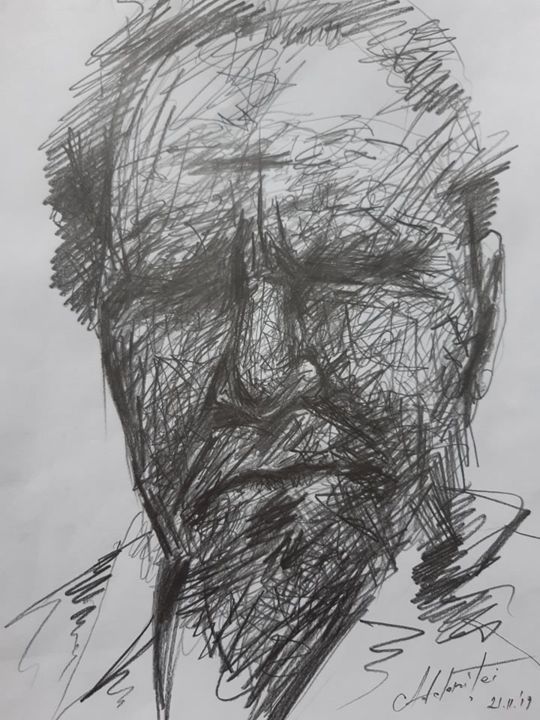 Drawing titled "Mister" by Andrei Adobritei, Original Artwork, Pencil