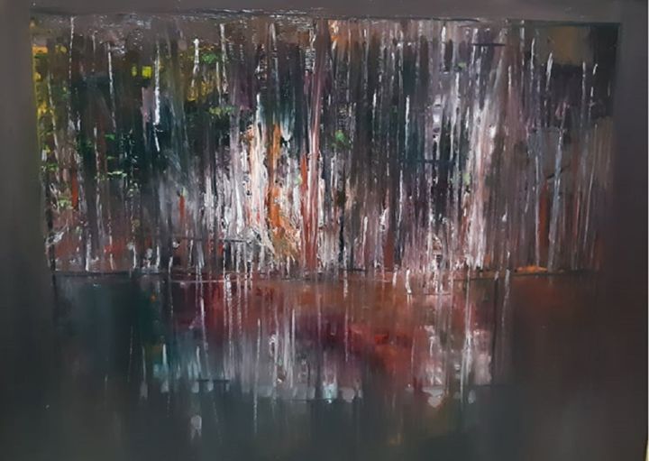 Pittura intitolato "RAIN" da Andrei Adobritei, Opera d'arte originale, Olio