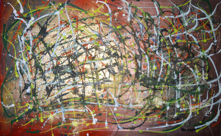 Картина под названием "Improvisation No.142" - Andrei Autumn, Подлинное произведение искусства, Акрил
